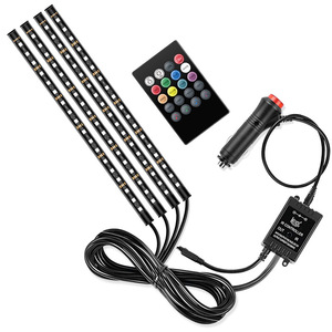Yosovlampione luce ambientale piede per auto 72LED sette colori telecomando voce controllata RGB musica striscia di luce decorativa - Product Image 6