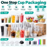 Gobelets en plastique jetables PET PP avec couvercles, gobelets pour café glacé, gobelets pour bubble tea, gobelets pour jus, gobelets pour smoothies, logo personnalisé