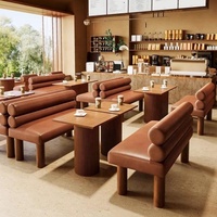 Mobilier de restaurant commercial au design moderne OEM ODM, canapé modulaire, banquette, table à manger, ensemble de chaises pour café et café-bar