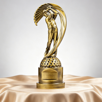 Vente en gros de trophées de golf personnalisables en or, argent, cuivre et résine, avec de nouveaux designs, impression UV et médailles