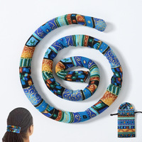 Cravate à cheveux en spirale pour dreadlocks-Fil de fer intégré, porte-queue de cheval pliable pour femmes et hommes avec cheveux bouclés épais