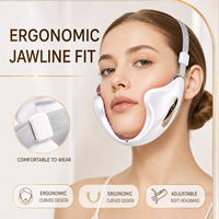 Appareil de lifting visage et cou à micro-courant 4 modes, compresse chaude LED 5 couleurs, masseur facial amincissant double menton