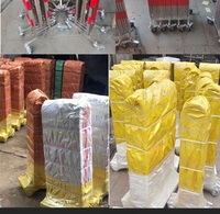 Barrière métallique robuste, clôture rétractable, barrière de sécurité encastrée pour travaux routiers et séparation extérieure