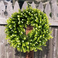 Fleurs artificielles faites à la main de 20 pouces, décoration de mur et de porte de Chine, verdure de buis pour couronne de Thanksgiving