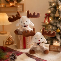 Peluche personnalisée de renne de Noël, jouet en coton PP, poupée animale, vente en gros, cadeau de fêtes et d'anniversaire