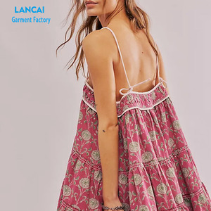 Abito da ragazza personalizzato slip Midi girasole modello donna carino elegante bellissimo abbigliamento all'ingrosso produttore - Product Image 2