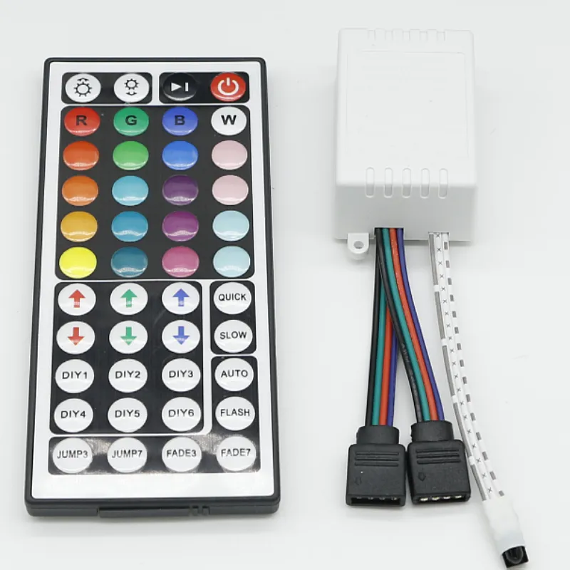 Caja de control RGB 44 teclas un bloque dos control remoto infrarrojo DC12V para el hogar tira de luz inteligente 5050 3528 2835 LED