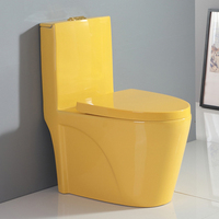 Cuvette de toilette en porcelaine noire de haute qualité, à double chasse d'eau, design moderne, montage au sol, siphon en S, céramique pour salles de bain