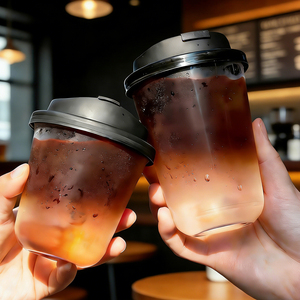 Gobelet en plastique <span class=keywords><strong>PET</strong></span> jetable transparent personnalisé avec logo, diamètre 98 mm, 18 oz, 500 ml, pour matcha latte, café, boissons froides - Product Image 3