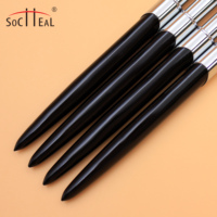 Pinceaux à ongles en acrylique Kolinsky allemands de haute qualité, manche en métal noir, faits à la main, pinceaux à ongles de qualité supérieure, manucure Socheal # 2- # 24