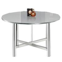 Table ronde portable et détachable en acier inoxydable, idéale pour les hôtels, les banquets et les événements