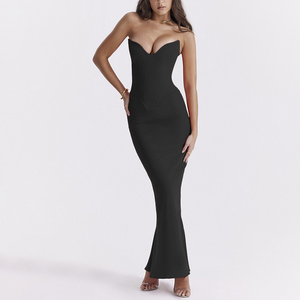 Été Mexique Mode Satin Sexi Robe Sans Manches Jeunes Robes en queue <span class=keywords><strong>de</strong></span> poisson Vestido Robe - Product Image 6