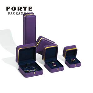 Cajas de Joyería Personalizadas de Lujo FORTE, Empaque de Pulsera de Cuero PU con Logotipo Personalizado para Regalo de Anillo de Boda - Product Image 3