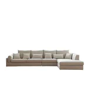 Italian design Milan high-end living room furniture sectional sofa luxury l shape sofa set white