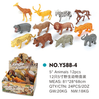 12 pièces de figurines d'animaux de la jungle africaine réalistes en plastique, ensemble de jeu d'animaux sauvages du zoo, figurines d'animaux de safari, jouets pour enfants