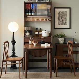 Tre hiện đại <span class=keywords><strong>sideboard</strong></span> bàn ăn tích hợp được xây dựng trong có thể gập lại tường căn hộ nhỏ phòng khách gỗ rắn lưu trữ trà - Product Image 1