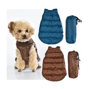 Custom Eco-Friendly 100% RPET Fabric Pet Clothes Recycled Dog Coat With Storage Bag