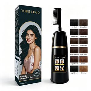 Tinte de cabello CHUYAN para hombres y mujeres, peine mágico para teñir el cabello, tinte en barra para retoques en las raíces, negro natural, certificado CE para uso en el hogar. - Product Image 1