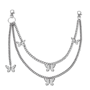 สร้อยคาดเอวหลายชั้นลายผีเสื้อ สไตล์พังก์ฮิปฮอป โลหะผสมสังกะสี สำหรับใส่ทุกวัน - Product Image 5