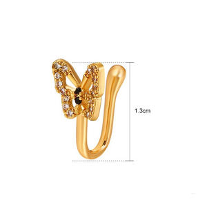 Anneau nasal en cristal avec strass papillon <span class=keywords><strong>faux</strong></span> <span class=keywords><strong>piercing</strong></span> Pince-nez en forme de U non perforé Bijoux pour femmes <span class=keywords><strong>piercing</strong></span> au septum - Product Image 6