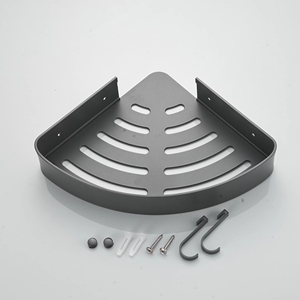 Wall Mounted Triangular Basket Aluminum Thick Bathroom Shelf Black Shelf <strong>Kitchen</strong> Bathroom Storage Space Wall <strong>Shower</strong> - Product Image 5