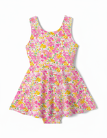 Traje de Baño Puresun OEM para Niñas, Ropa de Playa para Niños, Traje de Baño de Una Pieza con Falda y Lazo Grande en la Espalda para Bebés