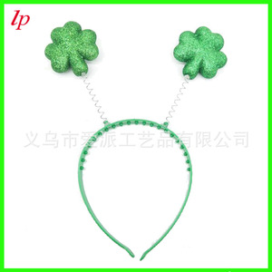 Diadema con Trébol Verde, Accesorio para Fiesta del Día de San Patricio, Diseño de Hoja de Plástico LPP6053 - Product Image 2