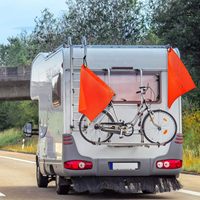 Camion chasse vélo remorque sécurité avertissement drapeaux Orange bande réfléchissante pour résistant aux intempéries maille Polyester matériel pour l'escalade
