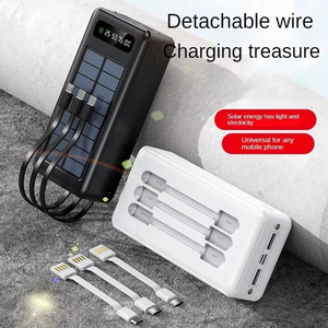 Nuevo Producto: Banco <span class=keywords><strong>de</strong></span> Energía Solar Portátil <span class=keywords><strong>de</strong></span> 30000mAh para Teléfono Móvil, Alta Capacidad, Cables Integrados, Cargador con Pantalla LED y Luz - Product Image 5