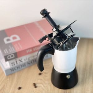 Machine à café expresso italienne minimaliste à double valve pour cappuccino et moka, avec fonction mousse de lait - Product Image 3
