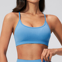 G TOP Nouveau soutien-gorge de yoga sans couture, tenue de sport moulante à séchage rapide pour la course et le fitness, robe de yoga dos nu style licou