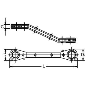 KOKEN - 103KA-1/4X5/16 <b>Ratchet</b> <b>spanner</b> with switch lever - EAN 4991644200689 WRENCHES <b>RATCHET</b> WRENCHES - Product Image 2