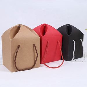 Die-cut Hand-held Recyclable Paperboard Gift <b>Bag</b> with Bow for Candy Souvenir Cosmetics Perfume Lipstick Coffee Beans - Product Image 6