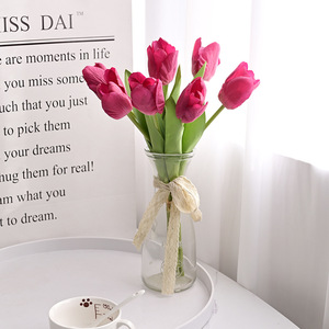YOPIN-7765 Hot Selling Wholesale High-quality Artificial <strong>Tulip</strong> Fabric Real Touch Handle Bundle Home Dining <strong>Table</strong> Decoration - Product Image 3