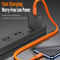Câble de charge rapide USB-C en nylon tressé haute durabilité, transfert de données, cœur en cuivre épais, puce intelligente, protection sécurisée