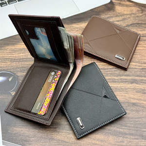 Nouveau <span class=keywords><strong>Portefeuille</strong></span> <span class=keywords><strong>Homme</strong></span> 2026 en PU à Fermeture Ouverte Ultra-léger et Fin à Trois Volets avec Multiples Emplacements pour Cartes – Sacs Décontractés et Tendance pour Jeunes Hommes - Product Image 2