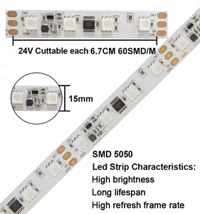 24V 60leds/M 5050SMD ucs9812 cá nhân địa chỉ <span class=keywords><strong>LED</strong></span> Strip - Product Image 3