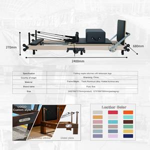 Pura <span class=keywords><strong>Flow</strong></span> – Machine de <span class=keywords><strong>yoga</strong></span> et de <span class=keywords><strong>Pilates</strong></span> pliable en bois d'érable, durable et réglable – Équipement d'exercice portable pour la santé - Product Image 6