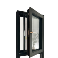 Ventana Abatible de Aluminio con Rotura de Puente Térmico de Alta Calidad, Fabricada en China por Superhouse, con Barra Colonial Insonorizante