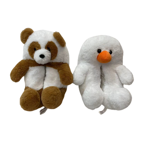 Vente en gros de pingouin en peluche noire d'intérieur pour chaussons Tigre de dessin animé mignon plat avec fonction antidérapante éclairée pour les enfants en automne - Product Image 3