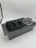 Prise de bureau escamotable encastrée, norme européenne, pour comptoir de meuble, avec chargeur sans fil rapide intégré
