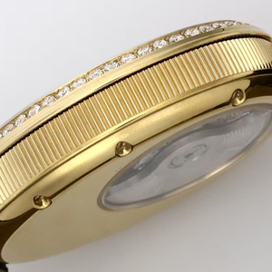 Montre de luxe élite de haute précision pour femme, édition limitée opulente, automatique, mécanique, cadran blanc, boîtier ovale en or, lunette sertie de diamants - Product Image 4