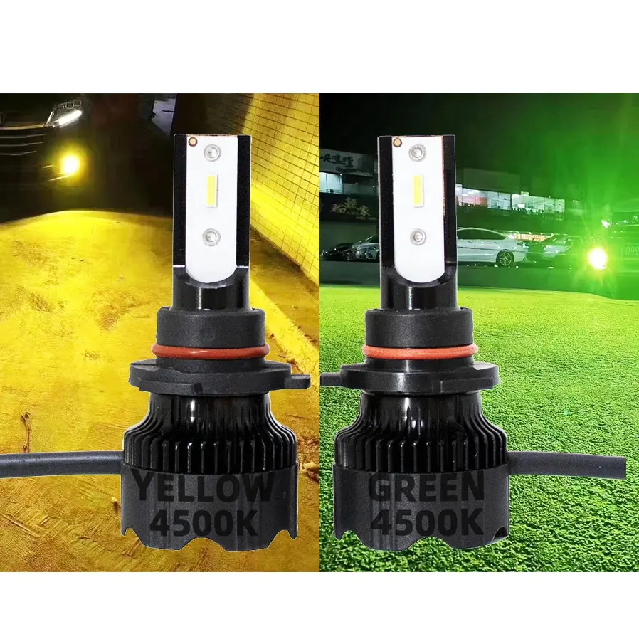 GPNE H72 9005 9006 H11 3000k Double couleur phare de voiture antibrouillard doré/vert citron phare LED 12V IP68 Led Canbus 25 W