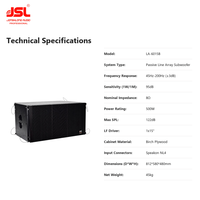 Haut-parleur passif LA-6015B à ligne acoustique, subwoofer unique de 15 pouces, système de sonorisation professionnel pour église et scène