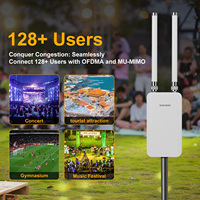 Punto de Acceso Exterior WiFi 6 de Doble Banda SUNCOMM AP3000G, Alimentado por PoE, hasta 128 Usuarios, Implementación Flexible para Comunidades/Campus