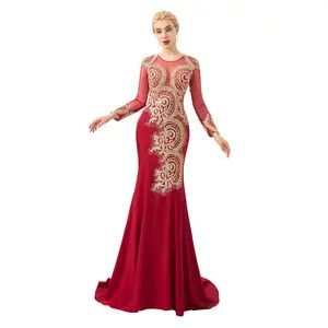 Gaun Prom Putri Duyung 2023 Gaun Prom Murah Gaun Malam Merah Anggur Gaun Prom Panjang Ukuran Plus Gaun Malam L39345