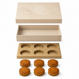 Caja <span class=keywords><strong>de</strong></span> Papel con Tapa y Bandeja <span class=keywords><strong>de</strong></span> 6 Divisiones <span class=keywords><strong>para</strong></span> Pasteles, Galletas y Bizcochos, Caja <span class=keywords><strong>de</strong></span> Papel <span class=keywords><strong>para</strong></span> Pastelería con 6 Compartimentos - Product Image 2