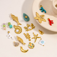 Breloques Série Océan 3D : Crabe, Étoile de mer, Coquillage, Poisson – Pendentifs, Colliers, Porte-clés en Acier Inoxydable – Apprêts de Bijoux de Haute Qualité