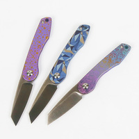 Couteau pliant mini EDC en alliage de titane M390 à prix d'usine, avec lame unie, outil multifonction de survie pour usage extérieur