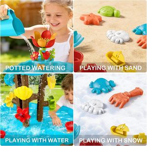 Ensemble de jeu aquatique à deux niveaux EPT Blossom avec moules à sable, jouets de <span class=keywords><strong>plage</strong></span>, table à sable et à eau pour enfants en plein air, été, pour les tout-petits - Product Image 4